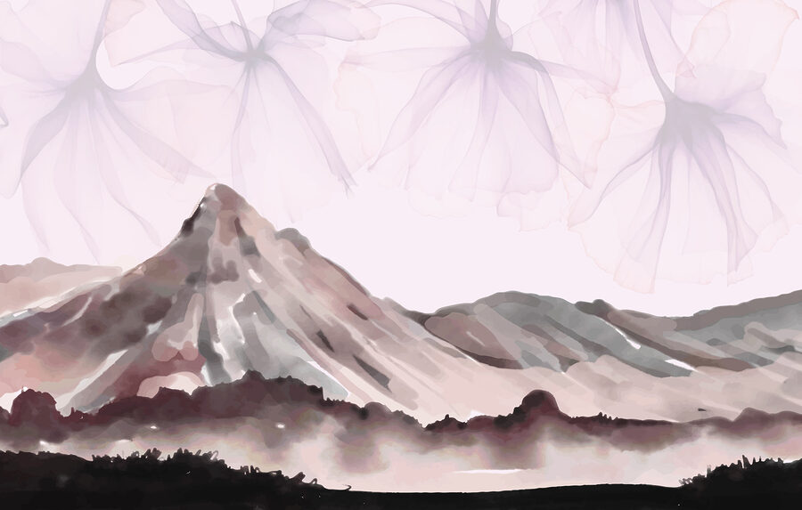 Carta da parati Pittura di una catena montuosa - immagine 3