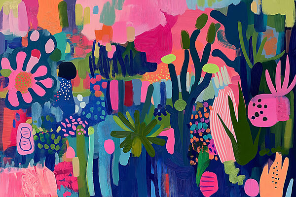 Quadro colorato di piante e fiori Quadro colorato di piante e fiori