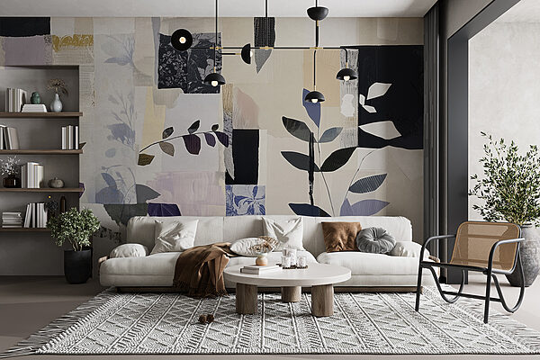 Pittura di foglie e quadrati Pittura di foglie e quadrati