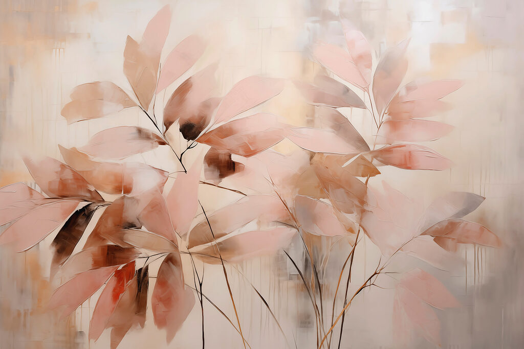 Pittura di foglie su una superficie bianca Pittura di foglie su una superficie bianca