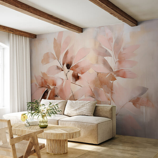 Pittura di foglie su una superficie bianca Pittura di foglie su una superficie bianca