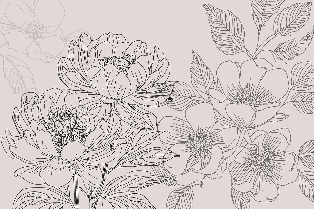 Disegno di fiori e foglie Disegno di fiori e foglie