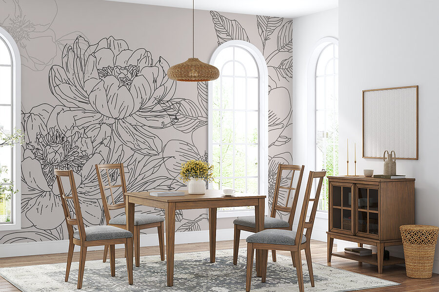 Disegno di fiori e foglie