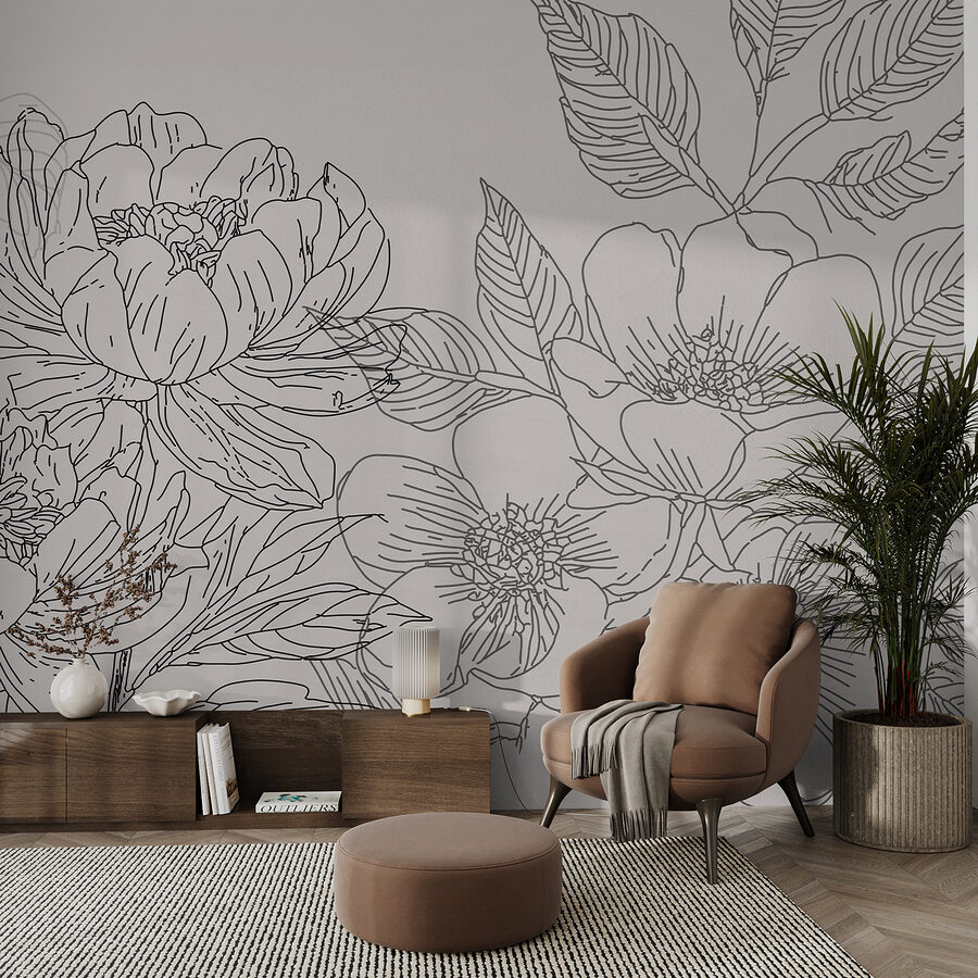 Disegno di fiori e foglie