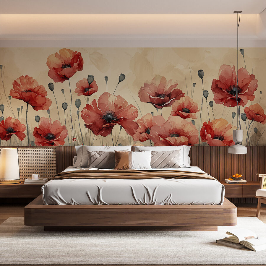 Pittura di fiori rossi