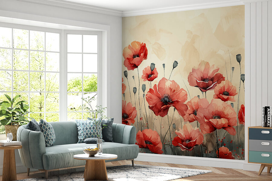 Pittura di fiori rossi