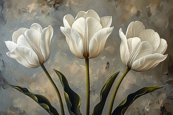 Pittura di tulipani bianchi Pittura di tulipani bianchi