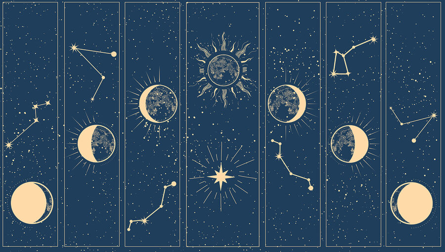 Carta da parati Gruppo di immagini del sole e della luna - immagine 3