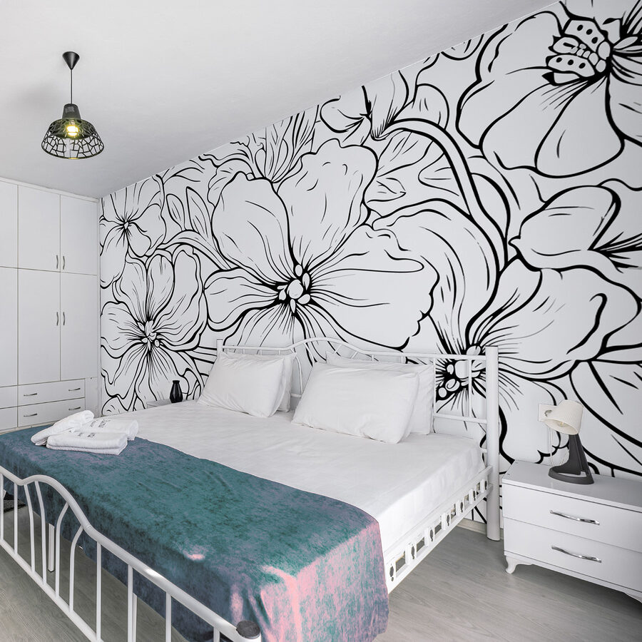 Disegno in bianco e nero di fiori
