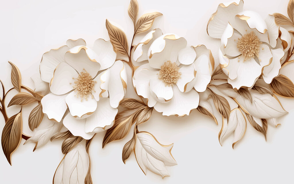 Fioriture eleganti in tonalità crema. Fioriture eleganti in tonalità crema.