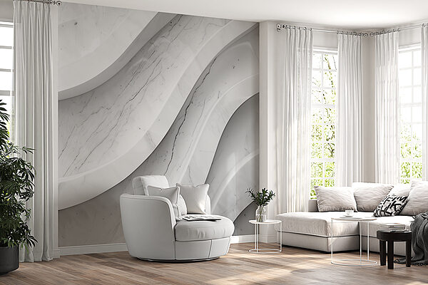 Parete in marmo bianco con linee Parete in marmo bianco con linee