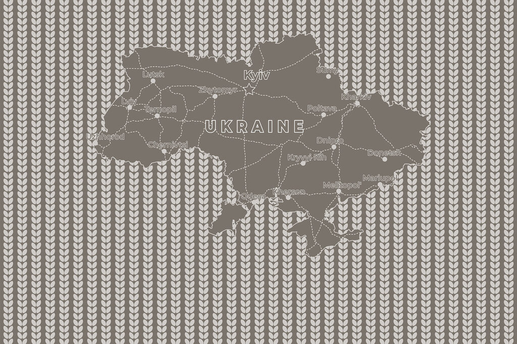 Mappa dell'Ucraina con testo bianco Mappa dell'Ucraina con testo bianco