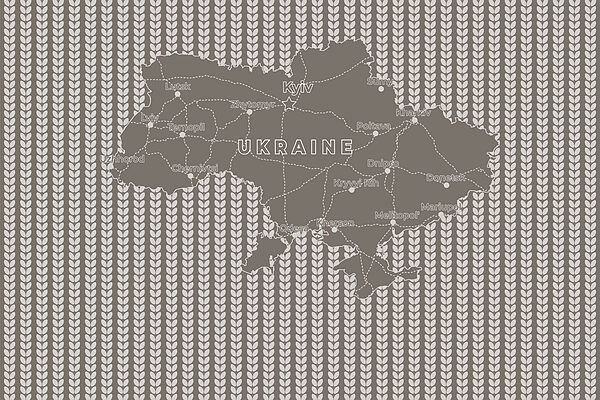 Mappa dell'Ucraina con testo bianco Mappa dell'Ucraina con testo bianco