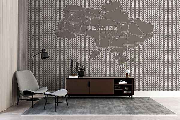 Mappa dell'Ucraina con testo bianco Mappa dell'Ucraina con testo bianco
