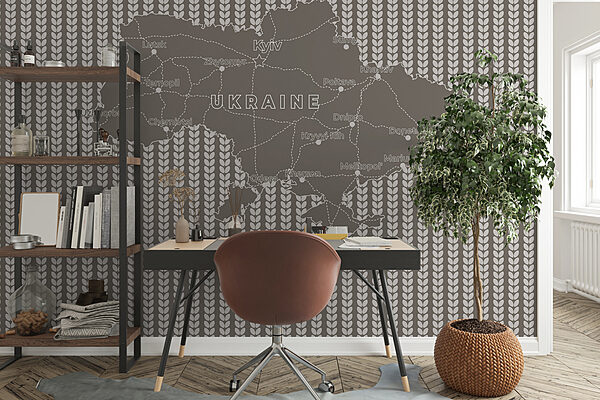 Mappa dell'Ucraina con testo bianco Mappa dell'Ucraina con testo bianco