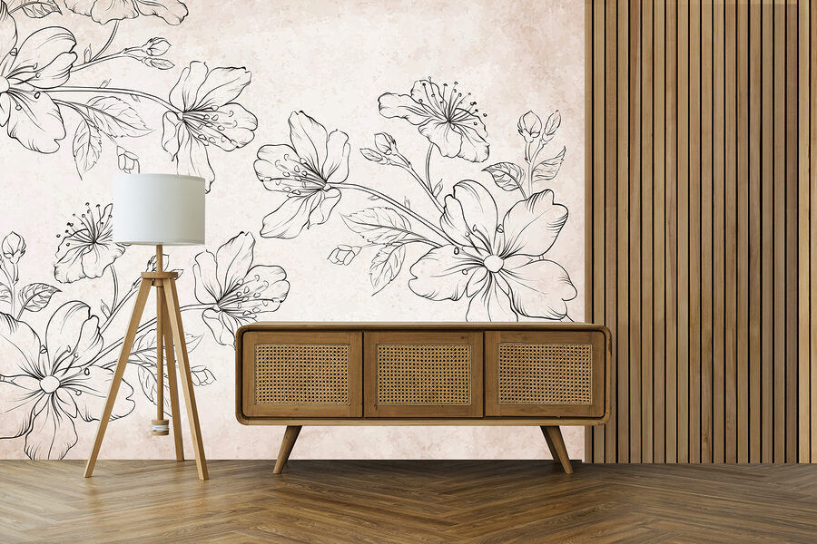 Disegno di fiori su sfondo bianco Disegno di fiori su sfondo bianco