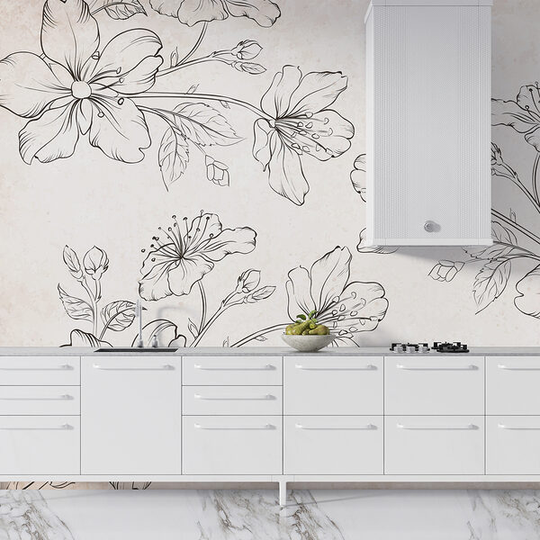 Disegno di fiori su sfondo bianco Disegno di fiori su sfondo bianco