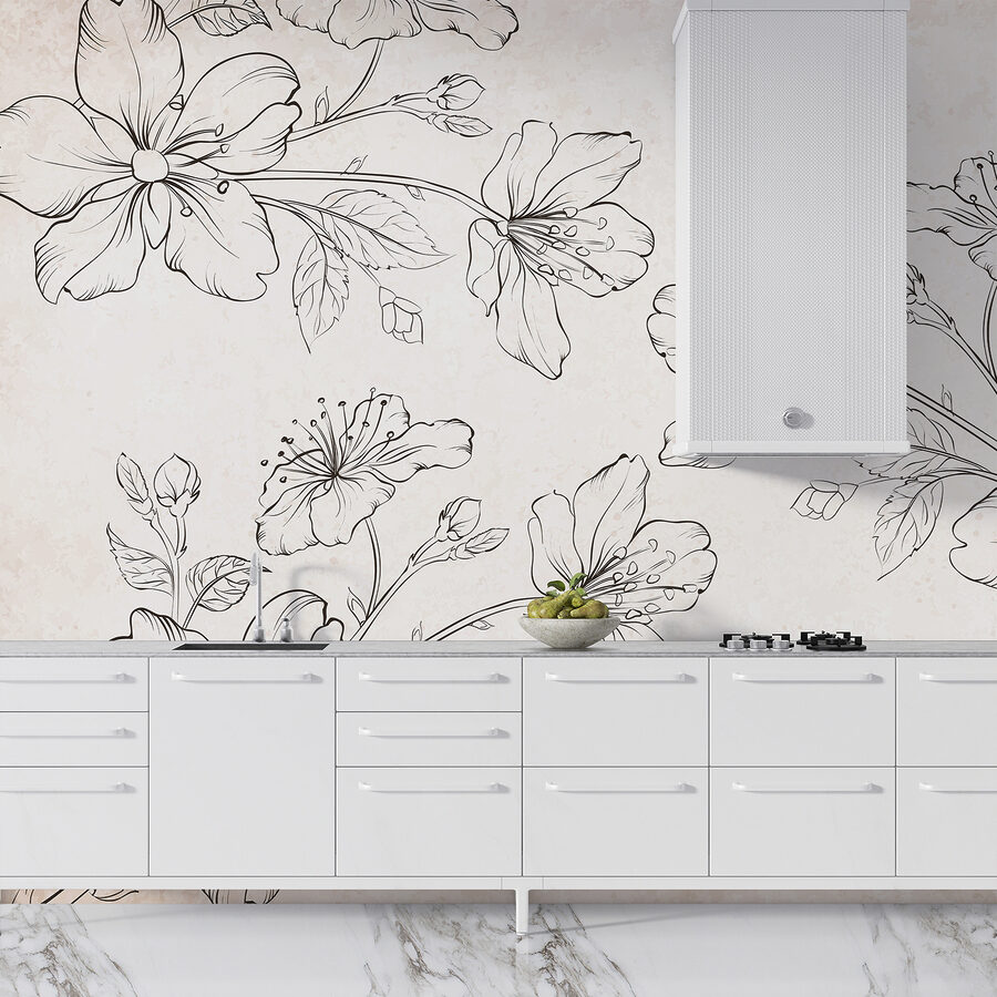 Disegno di fiori su sfondo bianco Disegno di fiori su sfondo bianco