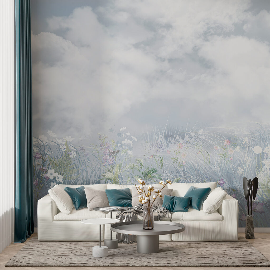 Field of flowers and grass