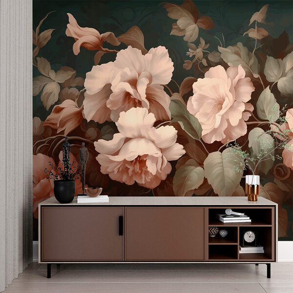 Pittura di fiori su sfondo scuro Pittura di fiori su sfondo scuro