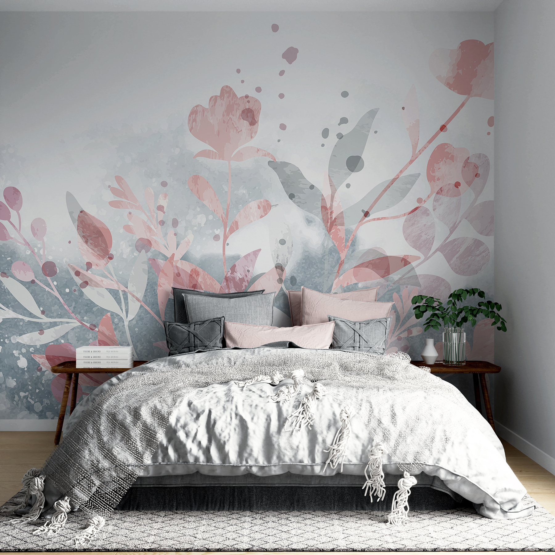 Carta Da Parati Autoadesiva Timeet - Rosa/bianco, Motivo Floreale Vintage, 44x300 Cm - Foto 3