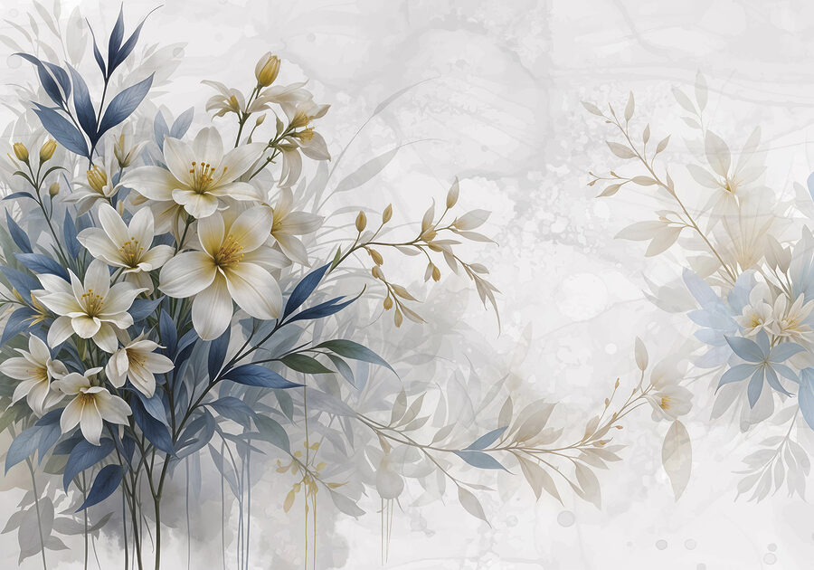 Pittura di fiori e foglie