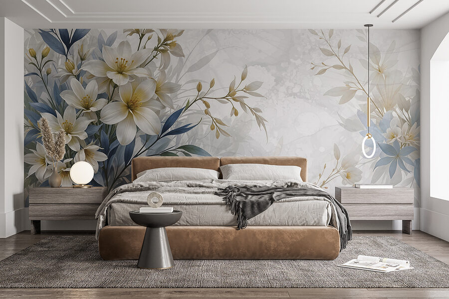 Pittura di fiori e foglie