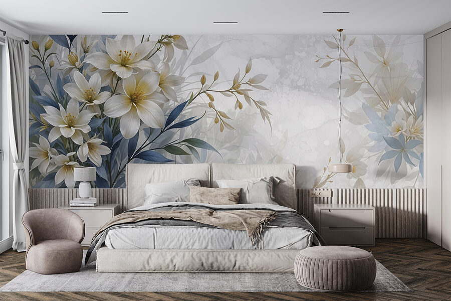 Pittura di fiori e foglie