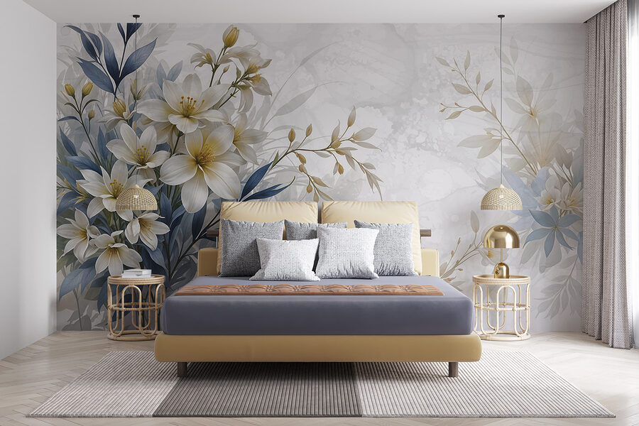 Pittura di fiori e foglie
