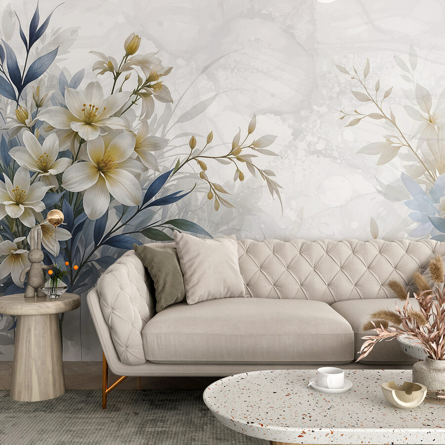 Pittura di fiori e foglie