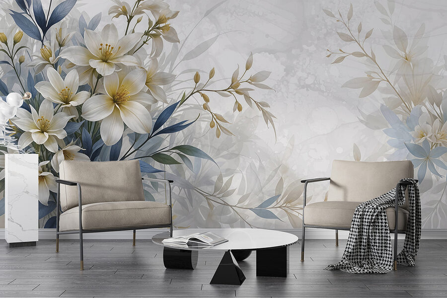 Pittura di fiori e foglie