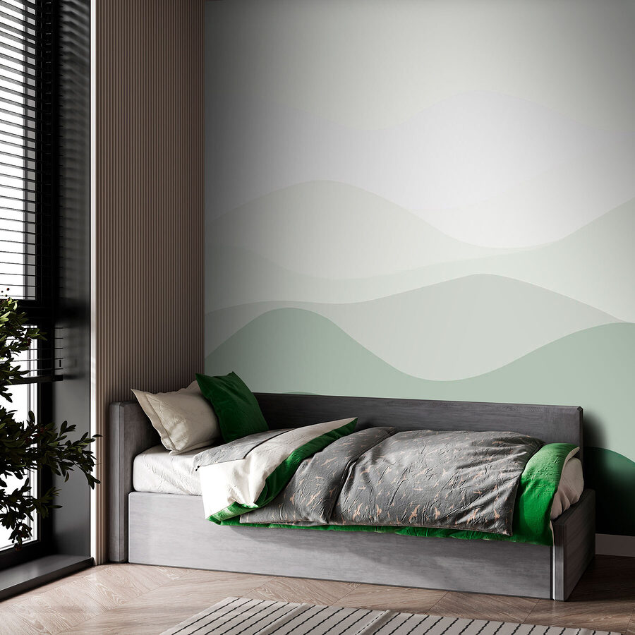 Linee ondulate verdi e bianche