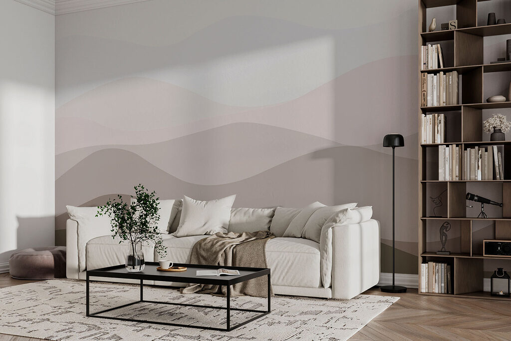 Brown and white wavy lines Brown and white wavy lines