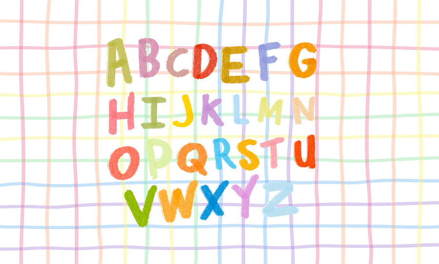 Lettere colorate su una griglia Lettere colorate su una griglia