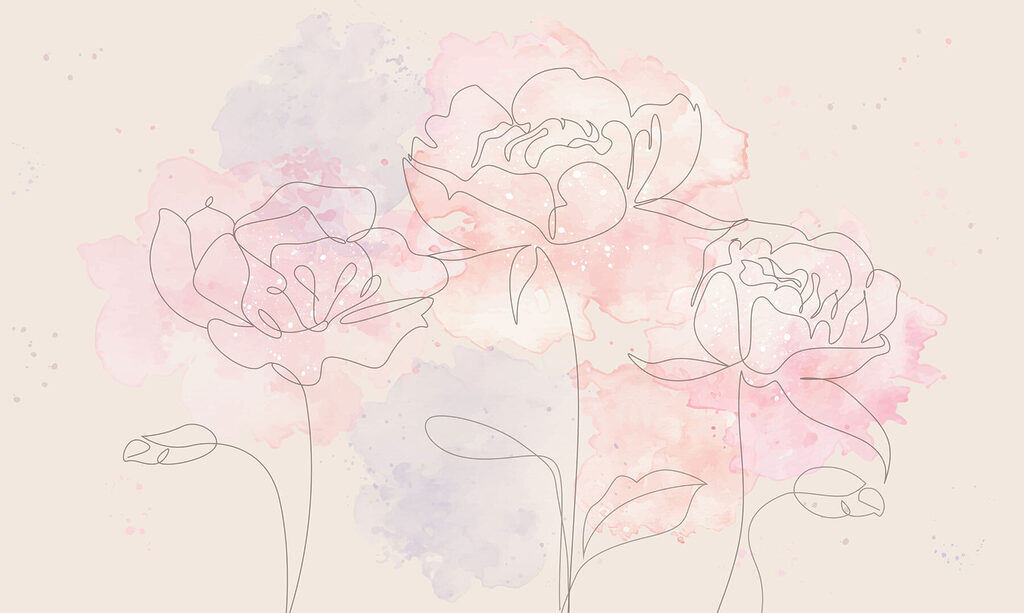 Disegno di fiori su sfondo rosa Disegno di fiori su sfondo rosa