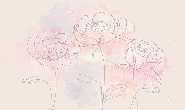 Disegno di fiori su sfondo rosa Disegno di fiori su sfondo rosa