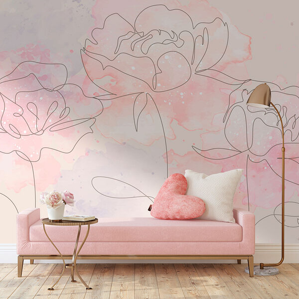 Disegno di fiori su sfondo rosa Disegno di fiori su sfondo rosa