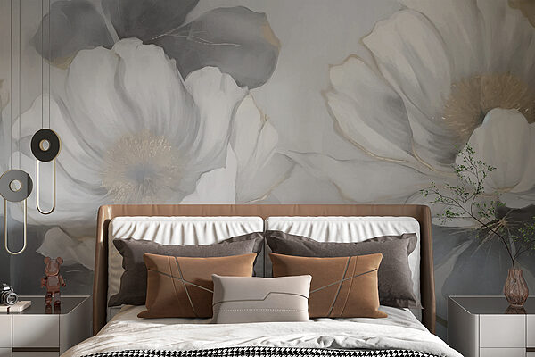 Pittura di fiori su una parete Pittura di fiori su una parete