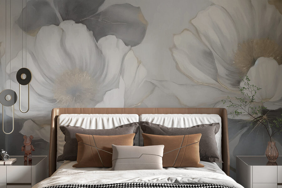 Pittura di fiori su una parete