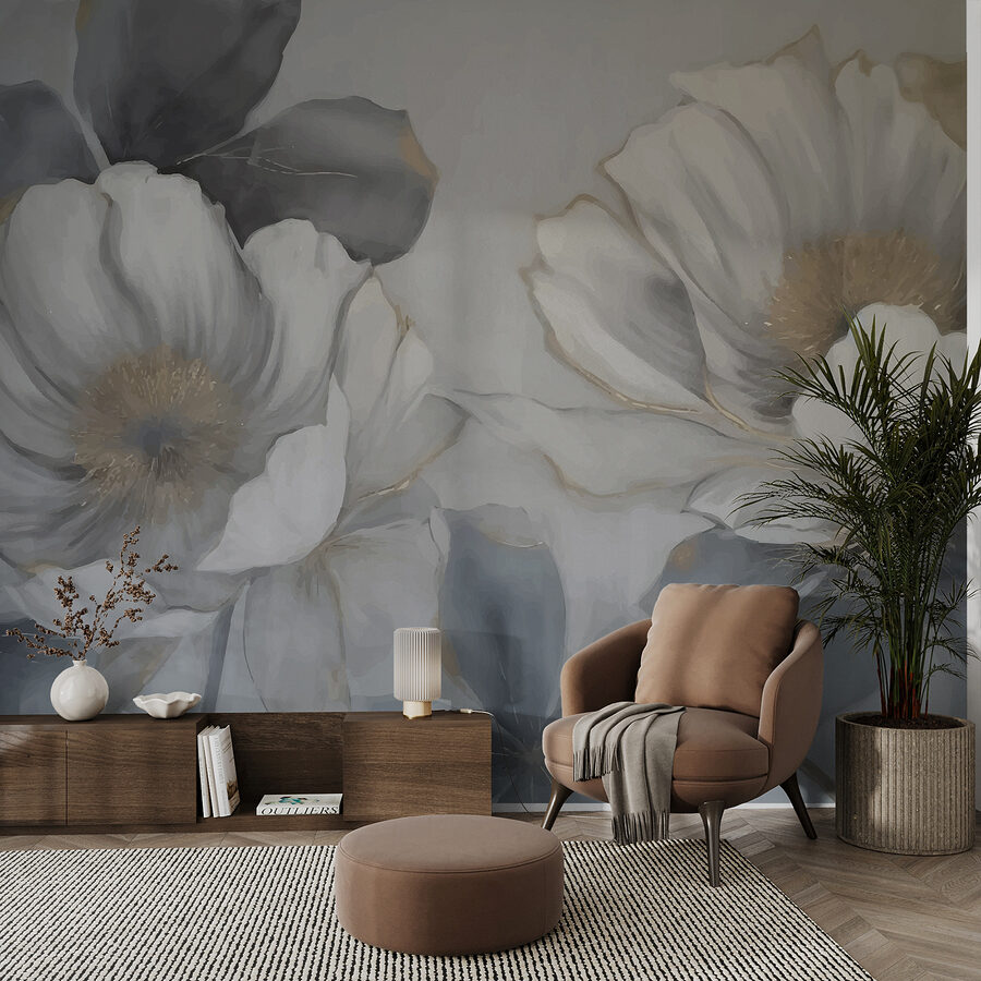 Pittura di fiori su una parete