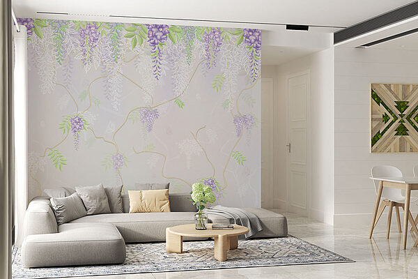 Carta da parati con fiori viola Carta da parati con fiori viola