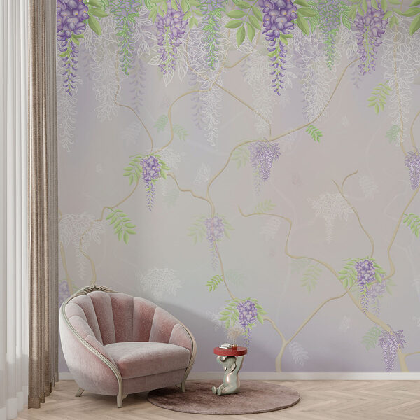 Carta da parati con fiori viola Carta da parati con fiori viola