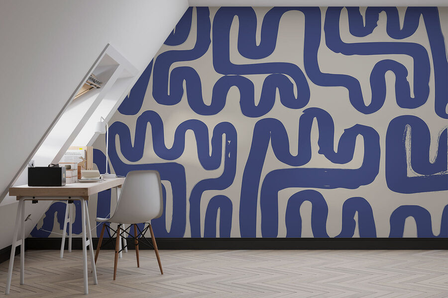 Linee blu su sfondo bianco
