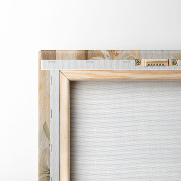 Painting of a white flower pot with white flowers
