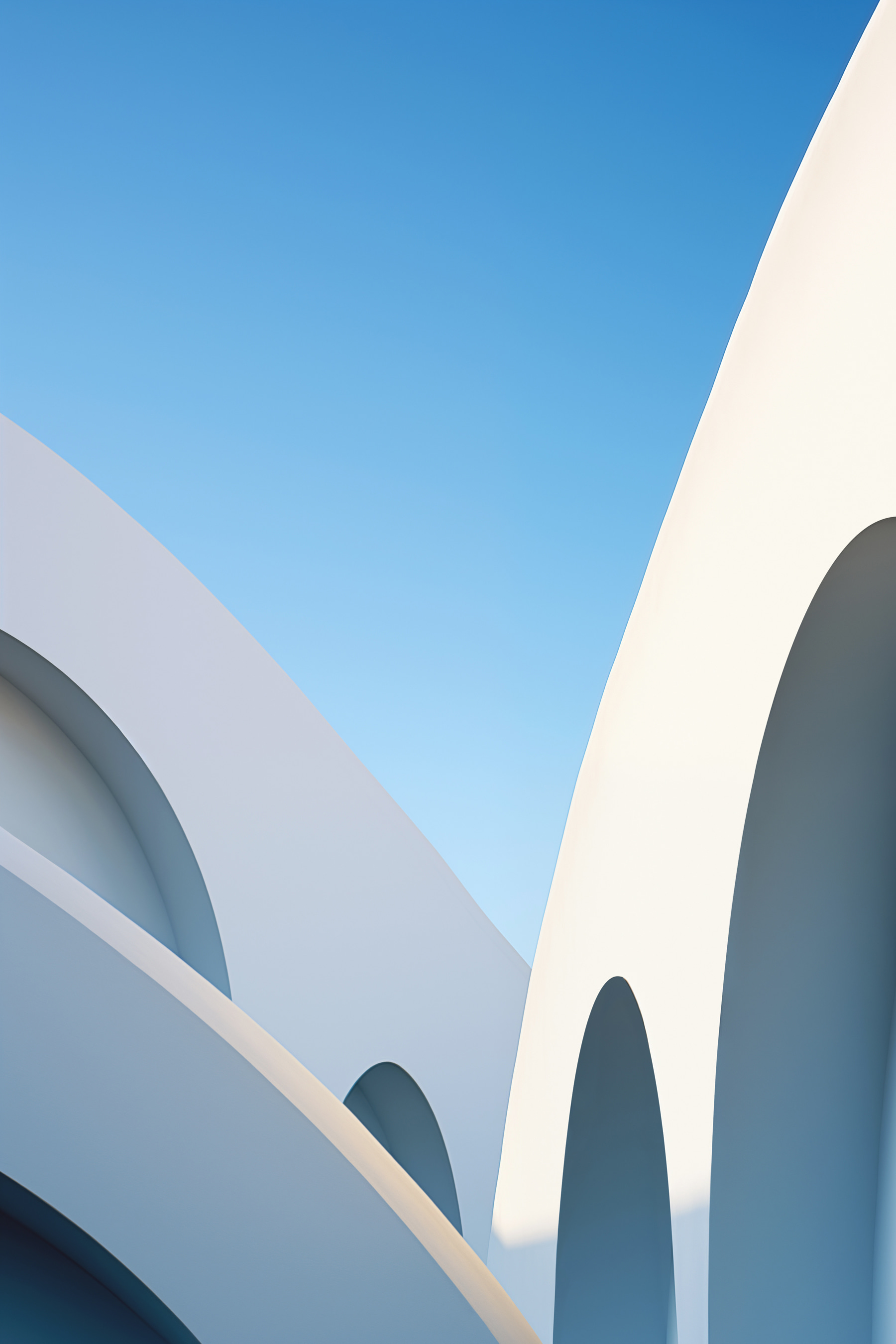 White building with a blue sky