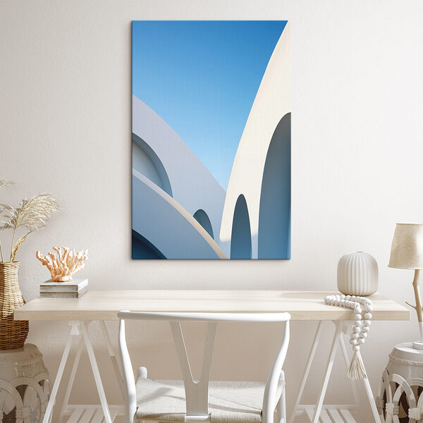White building with a blue sky