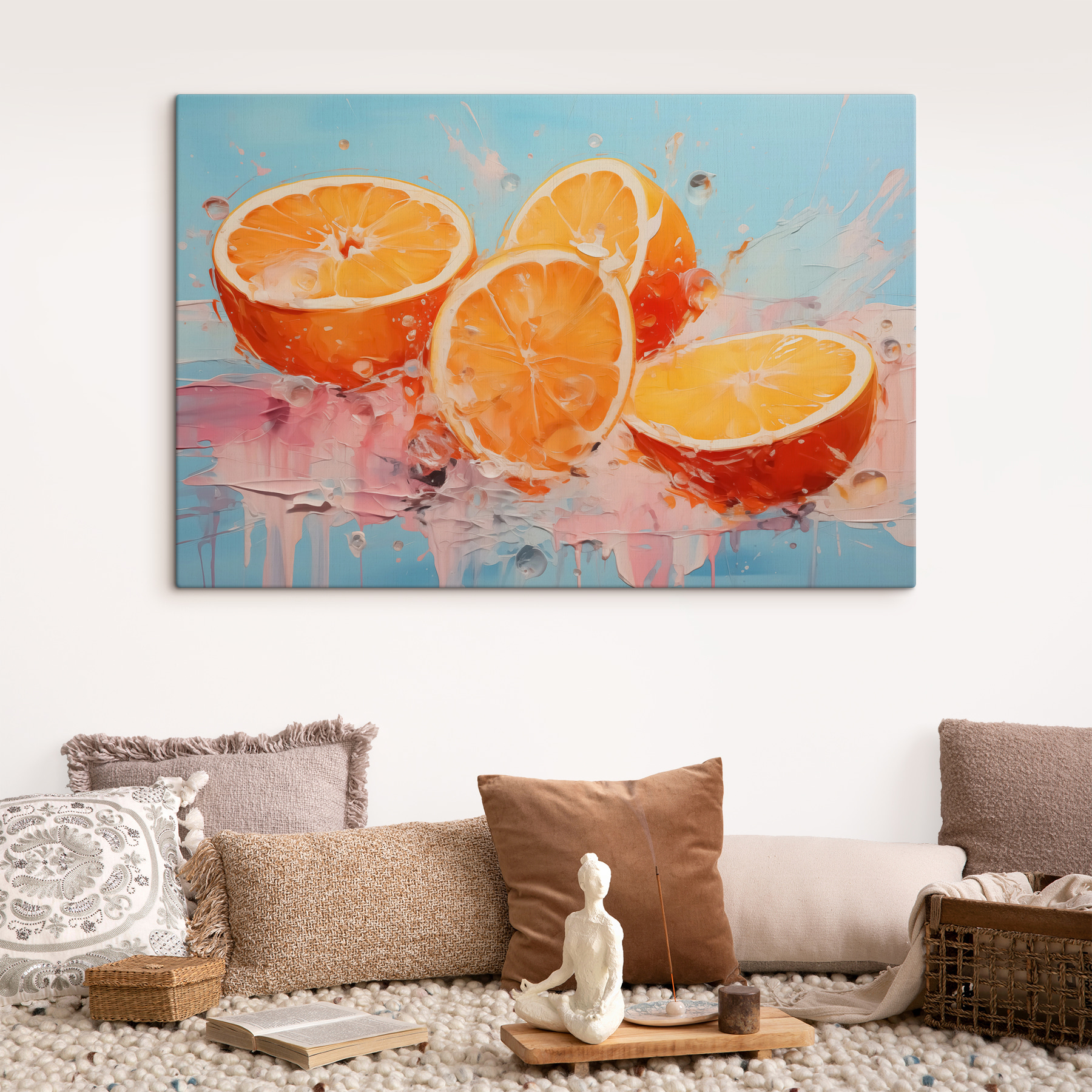 Group of oranges cut in half