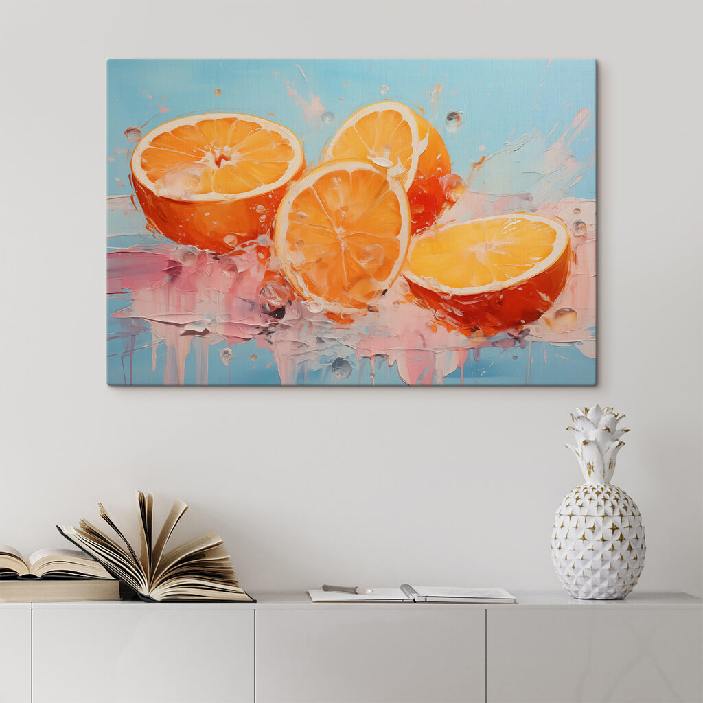 Group of oranges cut in half