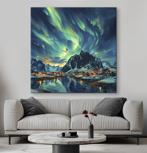Quadri Quadri Paesaggio con un lago e case innevate (COD: s40299)