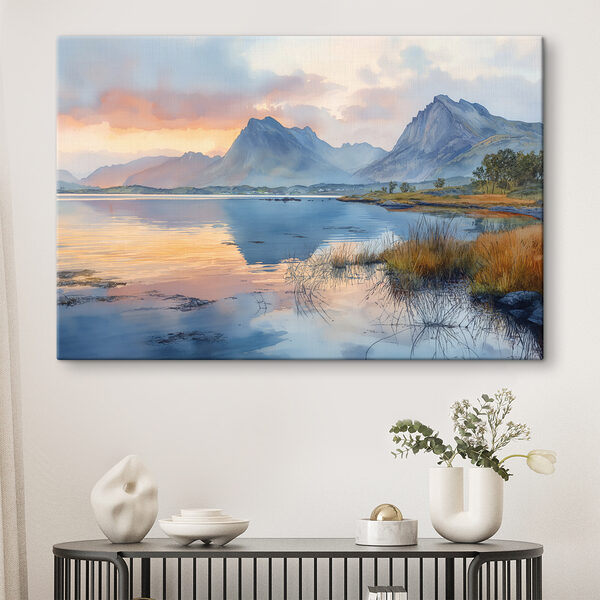 Quadri Quadri Acqua con le montagne sullo sfondo (COD: s40307)